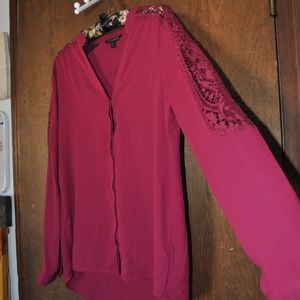 NWOT EXPRESS Button Down Lace Top